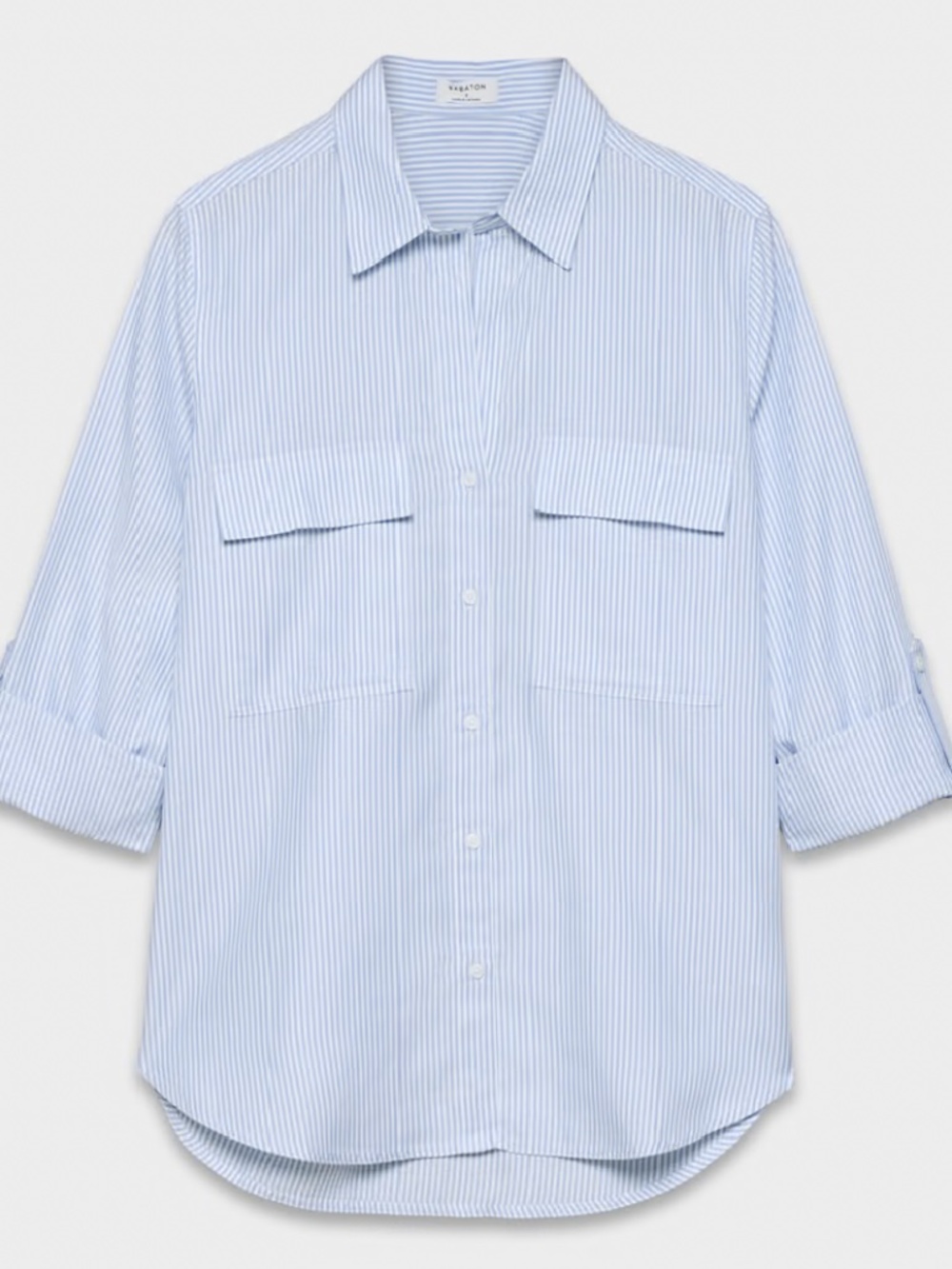 Aritzia Babaton Utility Shirt Blue White Stripe XS